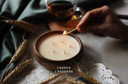 WOODEN URLI OUDH CANDLE